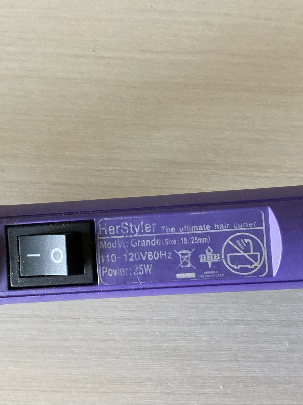 HerStyler Grande Hair Curler - Purple